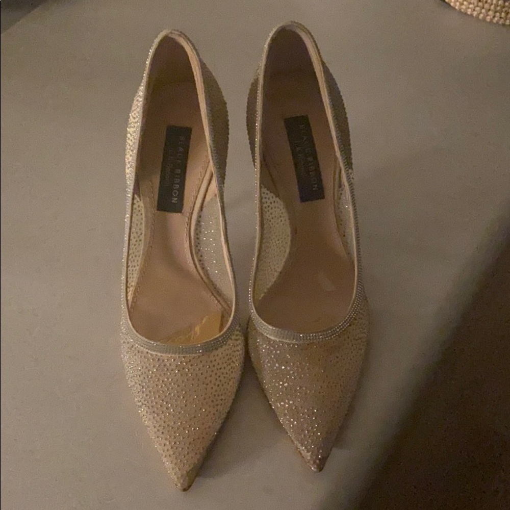 L.K Bennett Black Ribbon Swarovski crystal heels